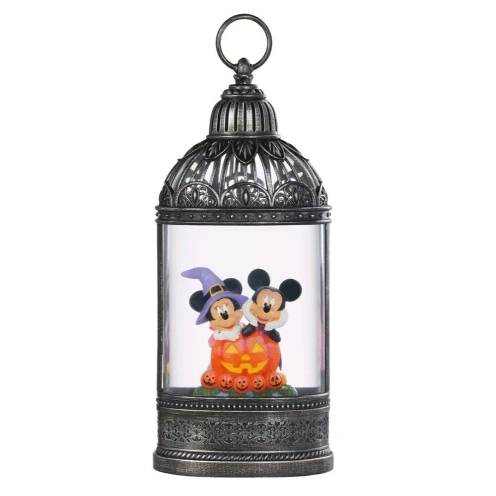 NIB Disney Mickey Minnie Mouse Halloween LED Water Snow Globe Lantern